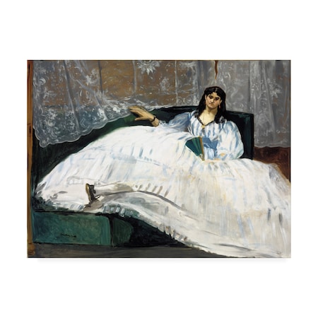 Manet 'Woman With A Fan' Canvas Art,35x47